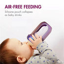 Boon - Nursh Silicone Baby Bottles with Collapsible Silicone Pouch - 8 fl oz, 3pk, Metallic Image 3