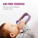 Boon - Nursh Silicone Baby Bottles with Collapsible Silicone Pouch - 8 fl oz, 3pk, Metallic Image 3