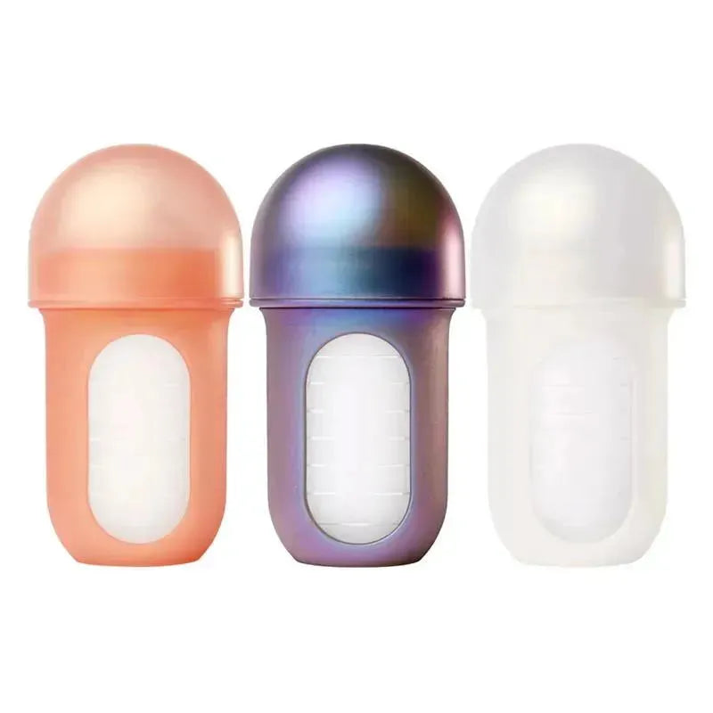 Boon - Nursh Silicone Baby Bottles with Collapsible Silicone Pouch - 8 fl oz, 3pk, Metallic Image 8