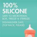 Boon Nursh Silicone Bottle 4Oz 3Pk, Mint/Cantaloupe/Navy Image 6