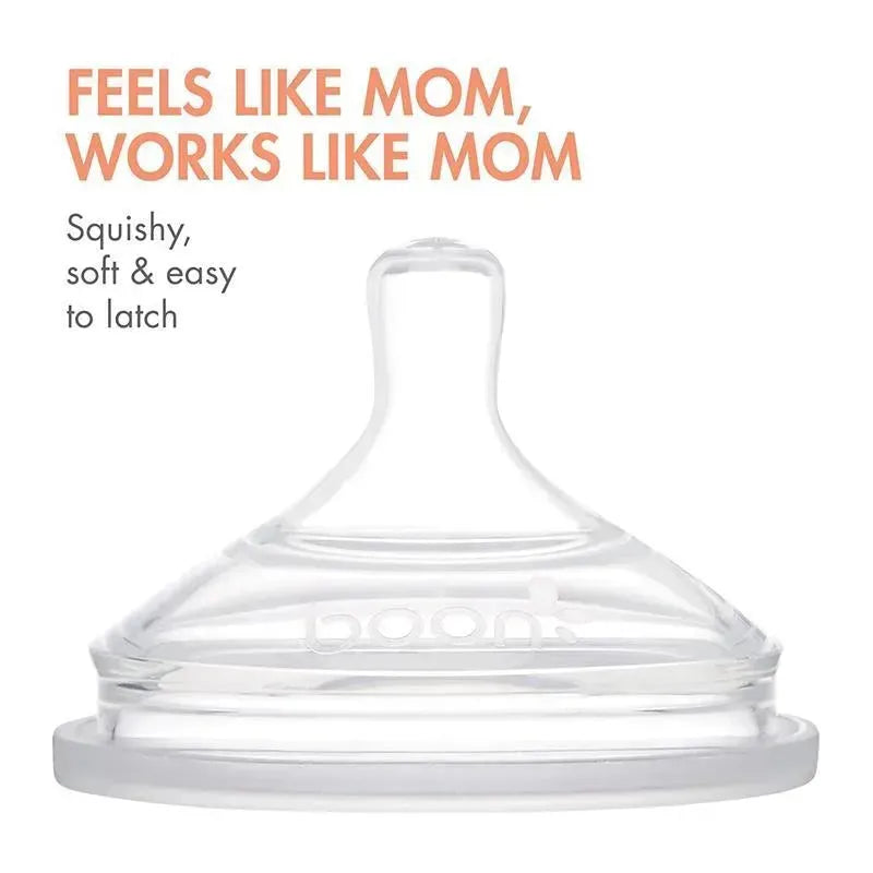 Boon Nursh Silicone Bottle 4Oz 3Pk, Mint/Cantaloupe/Navy Image 4