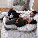 Boppy - Slipcovered Total Body Pregnancy Pillow, Gray Scattered Leaves Image 7