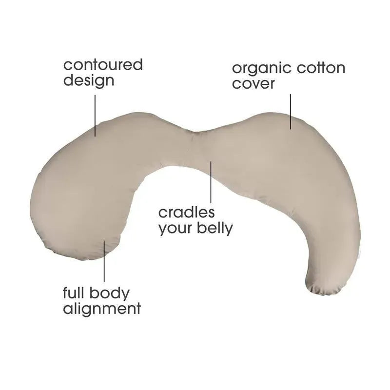 Boppy - Total Body Pregnancy Pillow with Organic Cotton, Biscuit Image 3