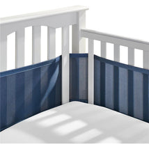 BreathableBaby - Classic Breathable Mesh Crib Liner, True Navy Image 1