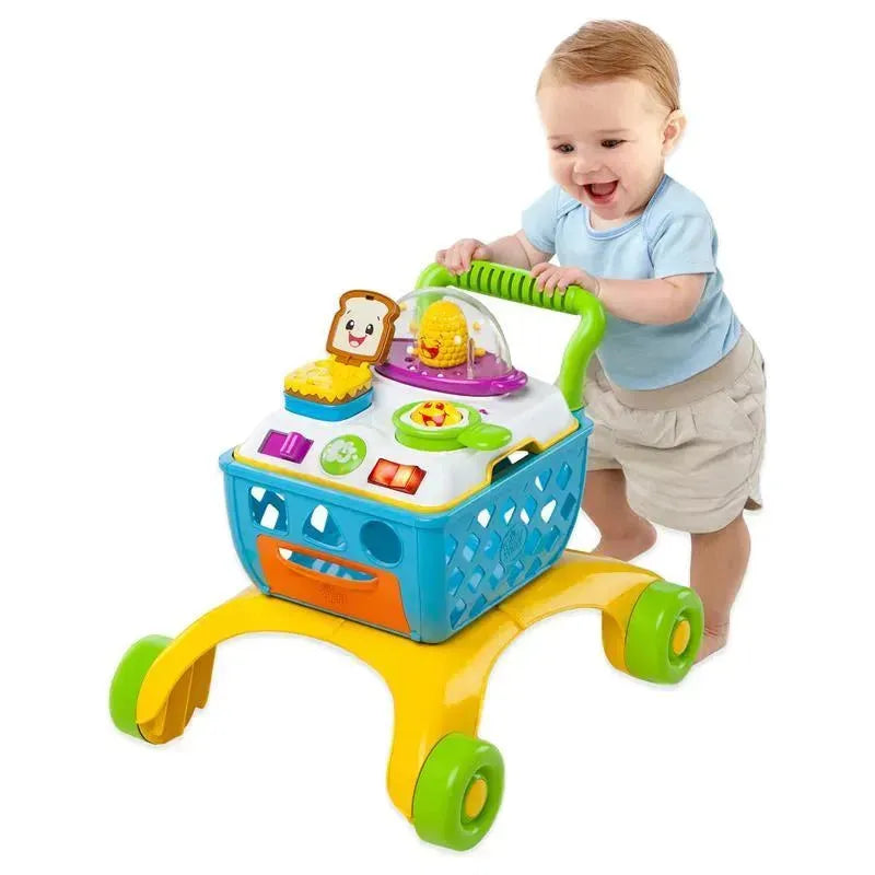 Kids II - Bright Starts Giggling Gourmet 4-in-1 Shop ‘n Cook Walker Shopping Cart Push Toy Image 2