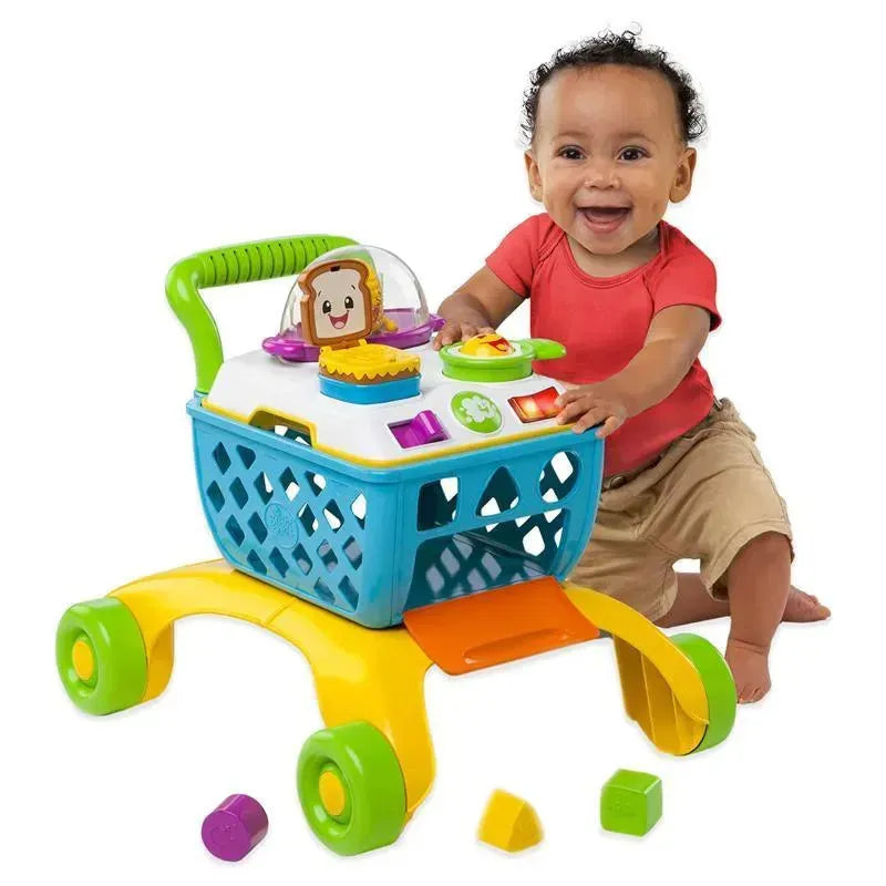 Kids II - Bright Starts Giggling Gourmet 4-in-1 Shop ‘n Cook Walker Shopping Cart Push Toy Image 4