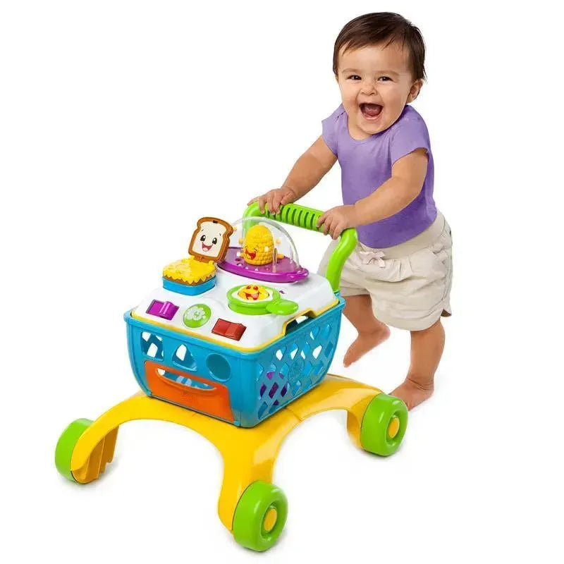 Kids II - Bright Starts Giggling Gourmet 4-in-1 Shop ‘n Cook Walker Shopping Cart Push Toy Image 5