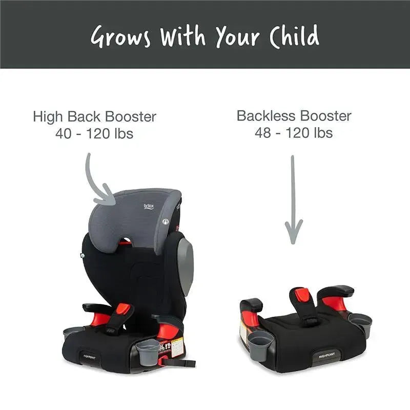 Britax - Highpoint 2-Stage Belt Positioning Booster Car Seat, Black Ombre Image 9