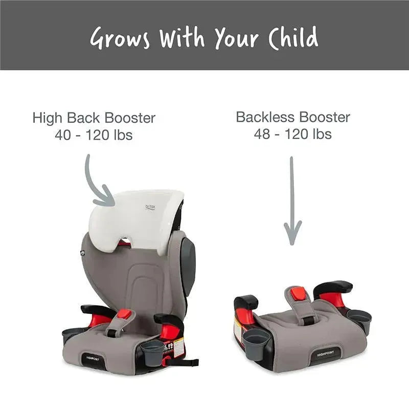 Britax - Highpoint 2-Stage Belt Positioning Booster Car Seat, Gray Ombre Image 9