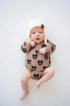 Brown Bear Sweatshirt Romper - MacroBaby