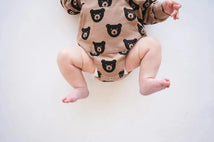 Brown Bear Sweatshirt Romper - MacroBaby