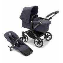 Bugaboo - Donkey 5 Mono Complete Single-to-Double Stroller, Graphite /Stormy Blue Image 2