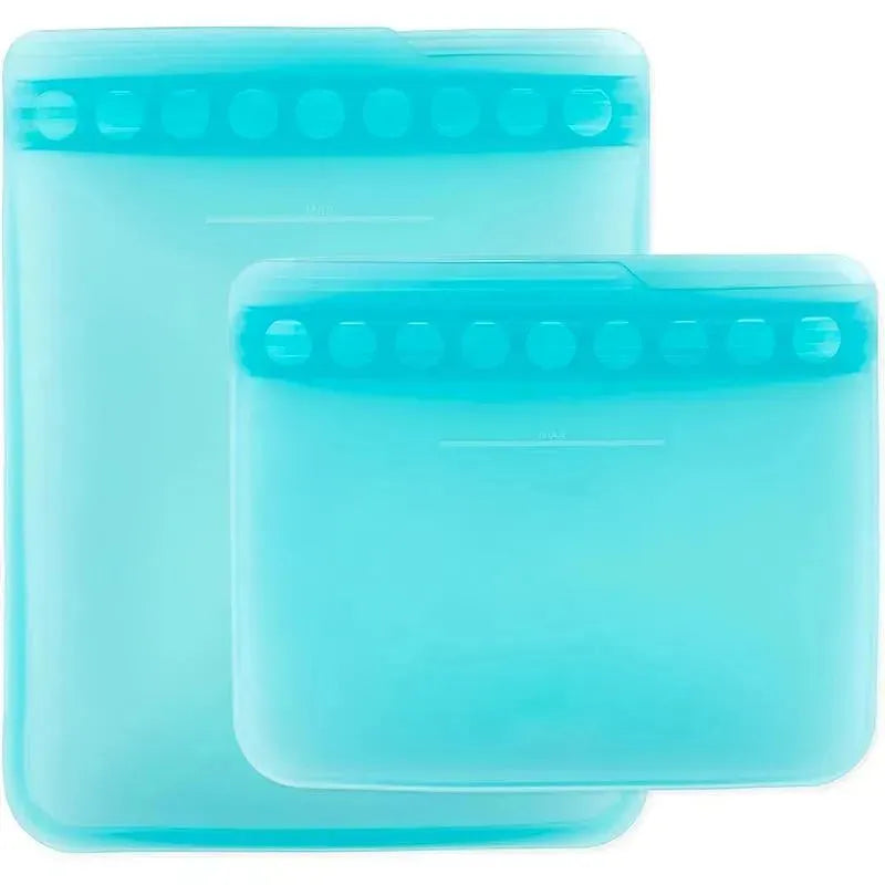 Bumkins - 2Pk Silicone Flat Reusable Bag, Blue Image 1