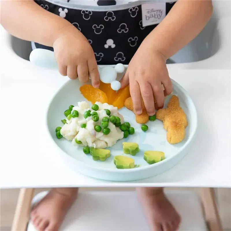 Bumkins - Disney Baby and Toddler Silicone Plate and Spoon Set, 6 Months Up, Mickey Mouse Image 4