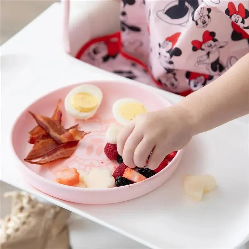 Bumkins - Disney Baby and Toddler Silicone Plate and Spoon Set, 6 Months Up, Minnie Mouse Image 4