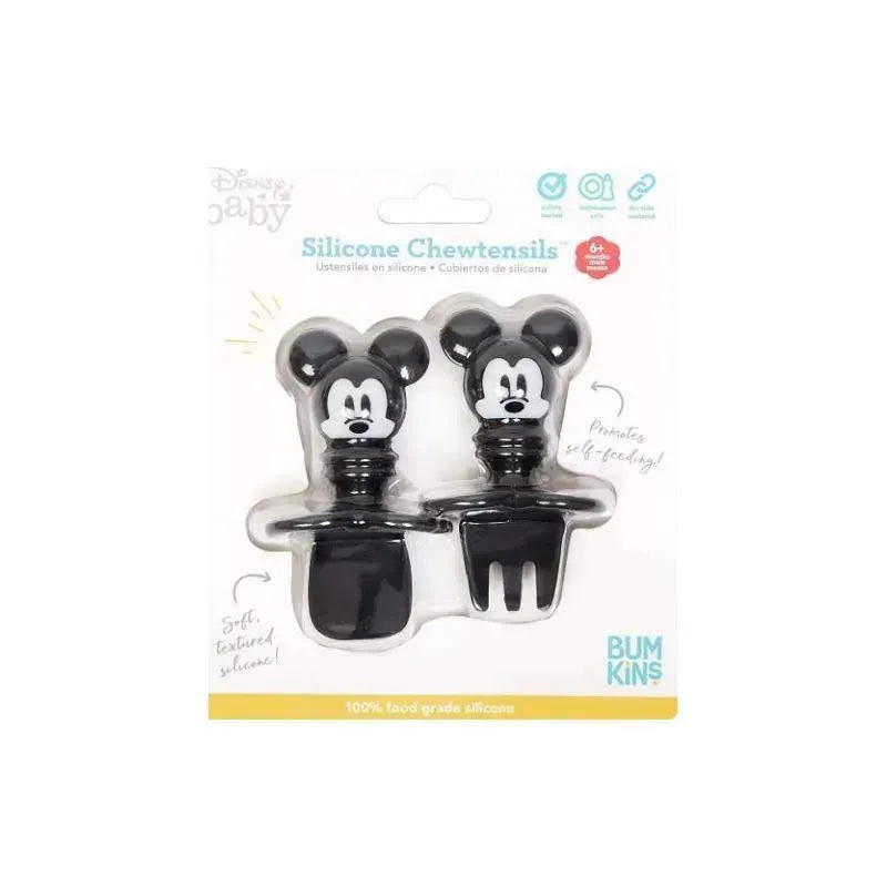 Bumkins Disney Mickey Mouse Silicone Toddler Chewtensils in Black Image 6