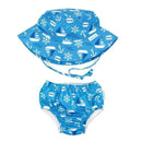 Bumkins Reusable Swim Diaper and Hat, UPF +50, Ahoy Image 1