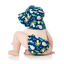 Bumkins Reusable Swim Diaper and Hat, UPF +50, Deep Sea.