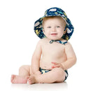 Bumkins Reusable Swim Diaper and Hat, UPF +50, Deep Sea.