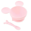 Bumkins - Silicone Feeding Set with Suction for Baby and Toddler, Minnie Mouse Light Pink Image 1