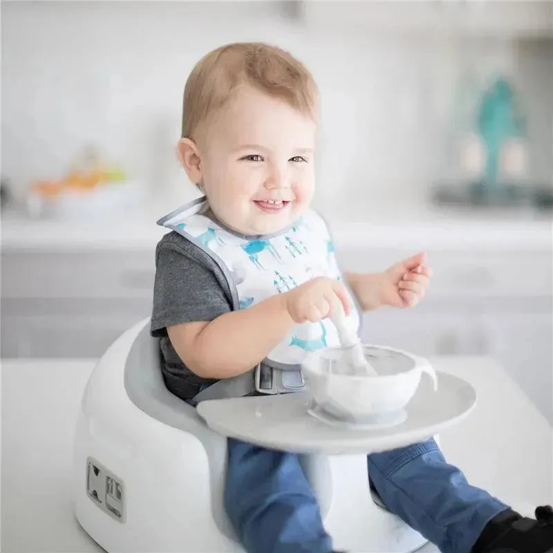 Bumkins Silicone First Feeding Set with Lid & Spoon, Marble Image 3