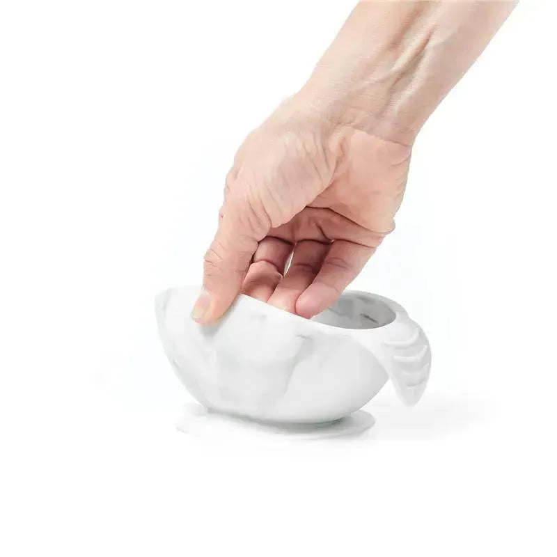 Bumkins Silicone First Feeding Set with Lid & Spoon, Marble Image 4