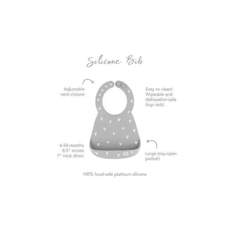 Bumkins - Silicone Molded Bib, Hearts Image 7