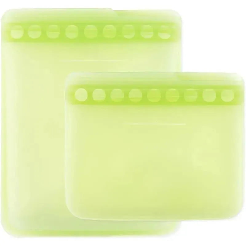 Bumkins - Silicone Reusable Sandwich and Snack Bags, Green Sage Image 1