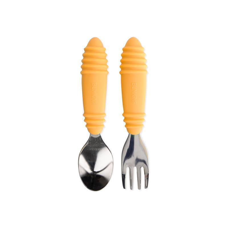 Bumkins - Spoon + Fork baby utensils - Tangerine Image 1
