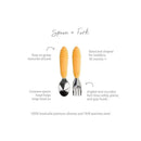 Bumkins - Spoon + Fork baby utensils - Tangerine Image 3