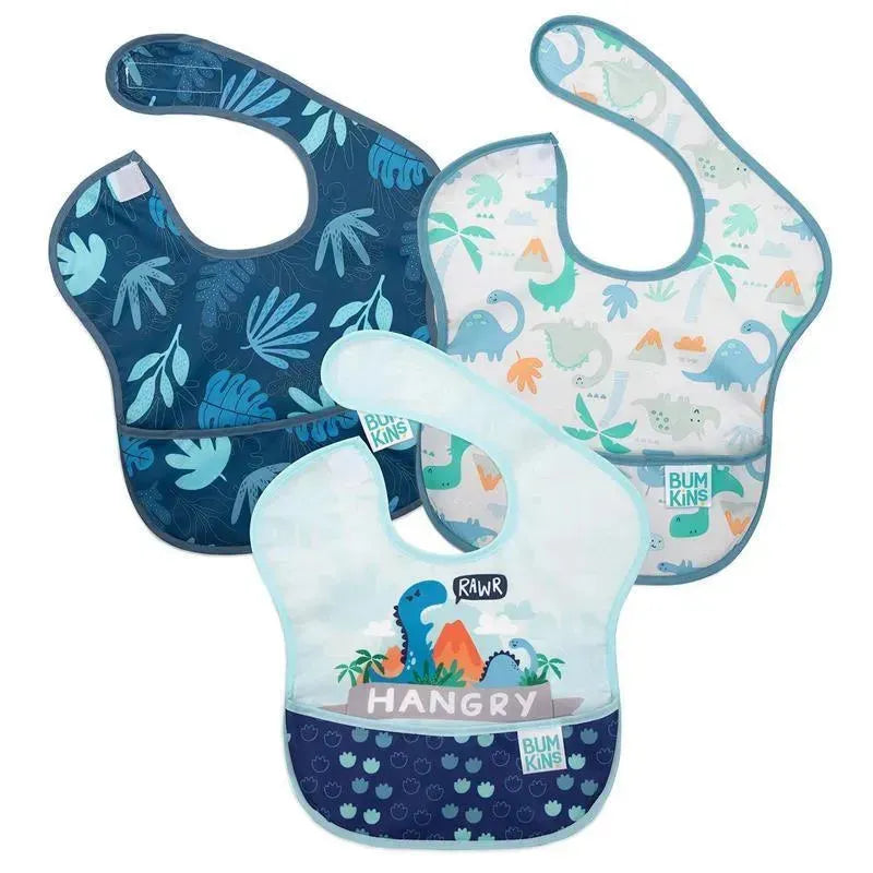 Bumkins - SuperBib 3 Pack, Dinosaurs/Blue Tropic Image 1