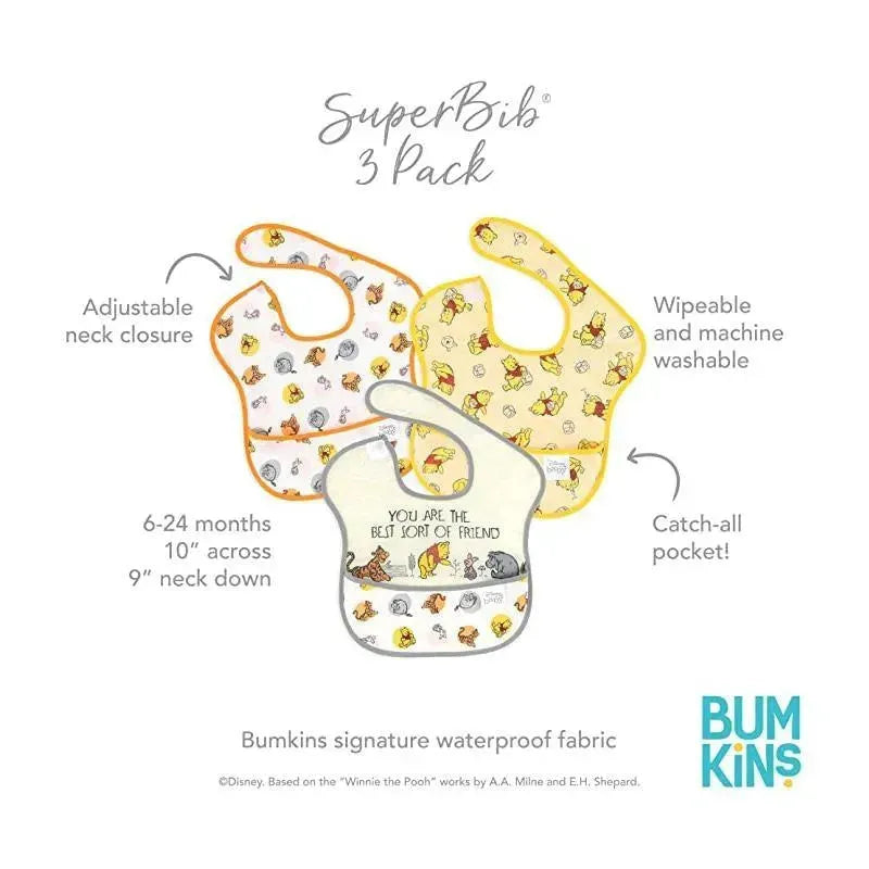Bumkins - Disney Superbib, 3 Pk, Pooh Bear And Friends Image 4
