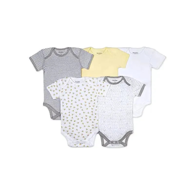 Burt's Bees - 5Pk Baby Short Sleeve Bodysuits, Sunshine Image 1