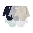 Burts Bees - 5Pk Baby Unisex Solid Long Sleeve Bodysuits, Midnight Image 2