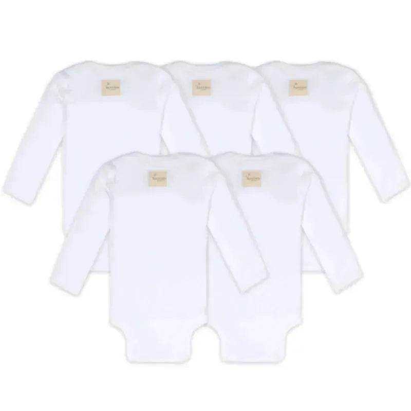 Burts Bees - 5Pk Bee Essential Long Sleeve Bodysuit, Cloud Image 2