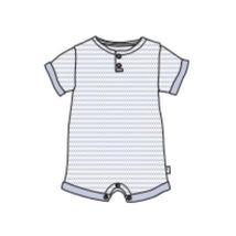 Burts Bees - Baby Boy Rib Stripe Romper Ocean Image 1