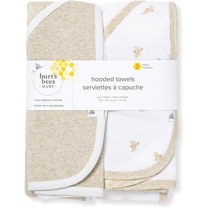 Burt's Bees - Baby Hooded Towels, Absorbent Knit Terry, Hummus Image 5