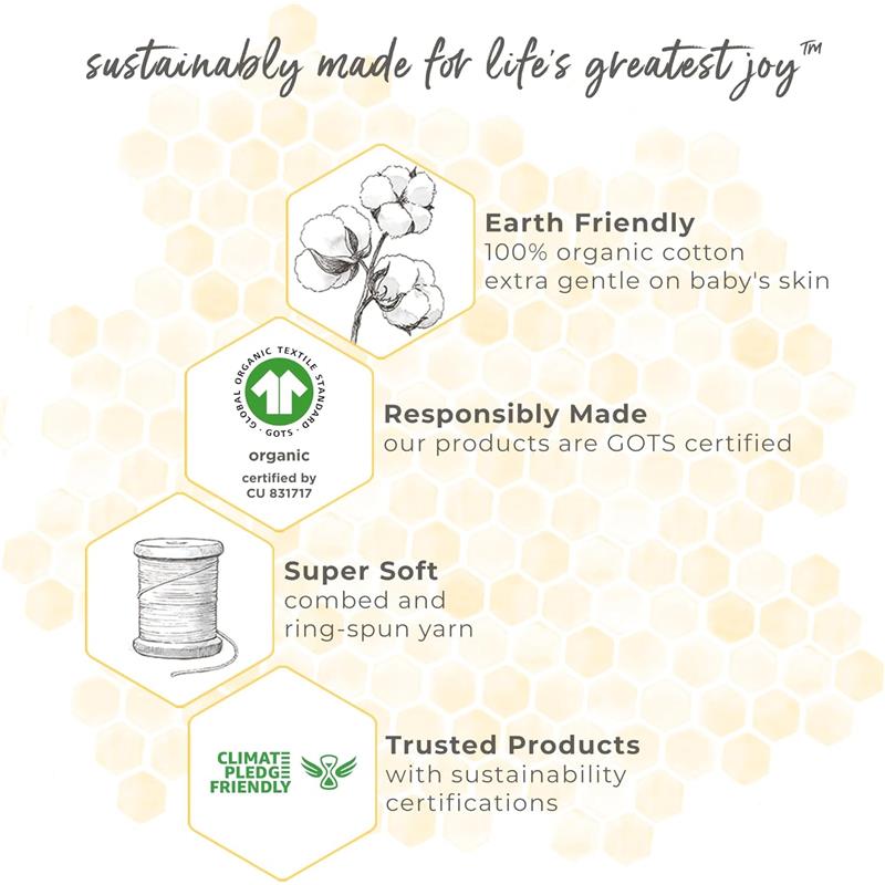 Burt's Bees - Baby Infant Washcloths, 100% Organic Cotton, 3Pck, Oatmel Image 3