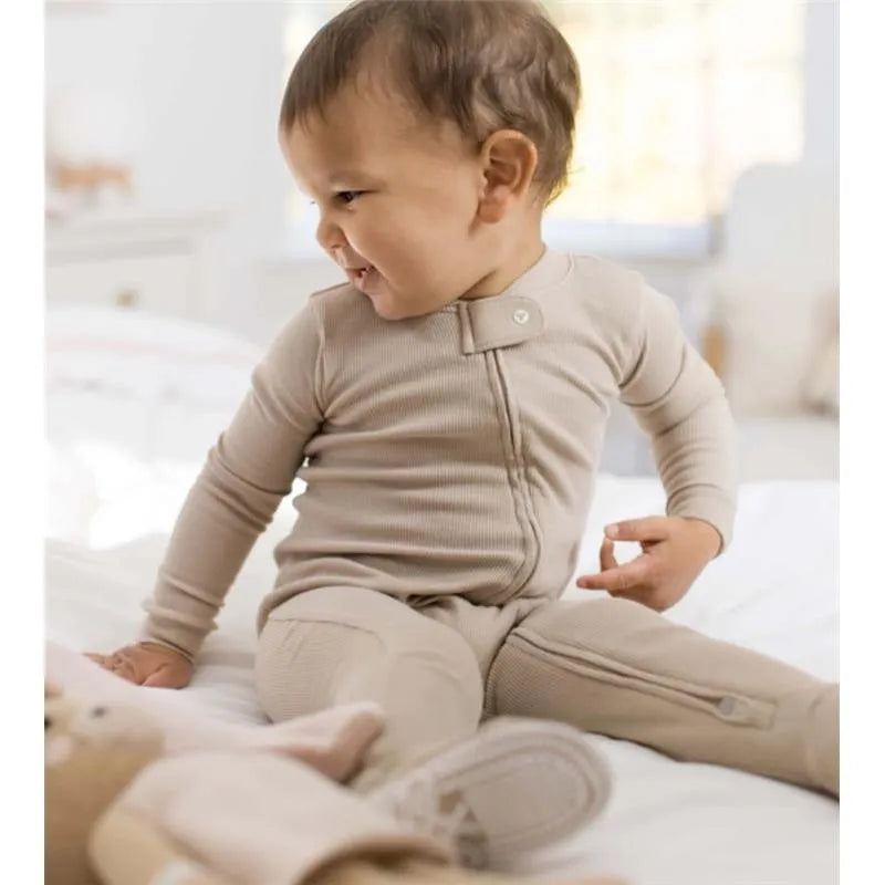 Burts Bees - Baby Unisex Solid Rib Sleep & Play, Hummus Image 3