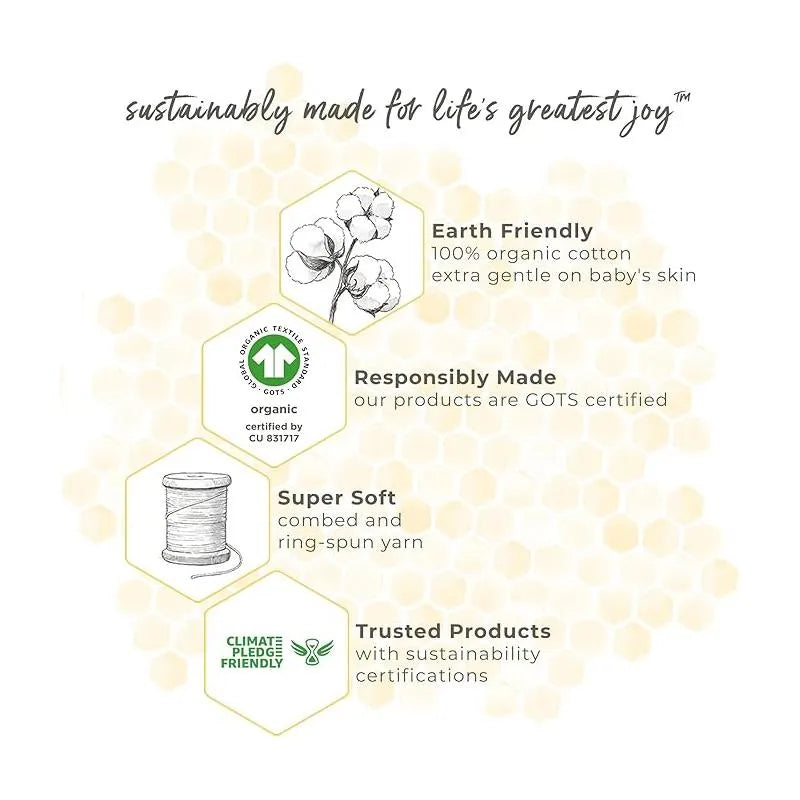 Burts Bees - Micro Golden Bee Bodysuit Set, Fossil Image 3