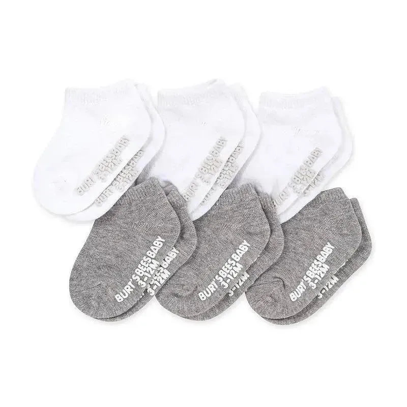 Burts Bees Organic Cotton Solid Heather Grey Baby Socks,6pk  Image 1