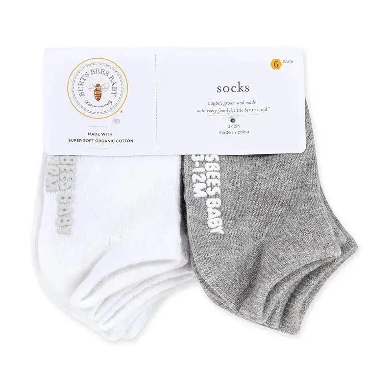 Burt's Bees - 6Pk Baby Ankle Non-Slip Grips Socks Image 4
