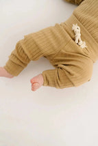 Camel Ribbed Joggers - MacroBaby