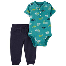 Carters - Baby Boy 2Pk Chameleon Bodysuit Pant Set, Blue Image 1