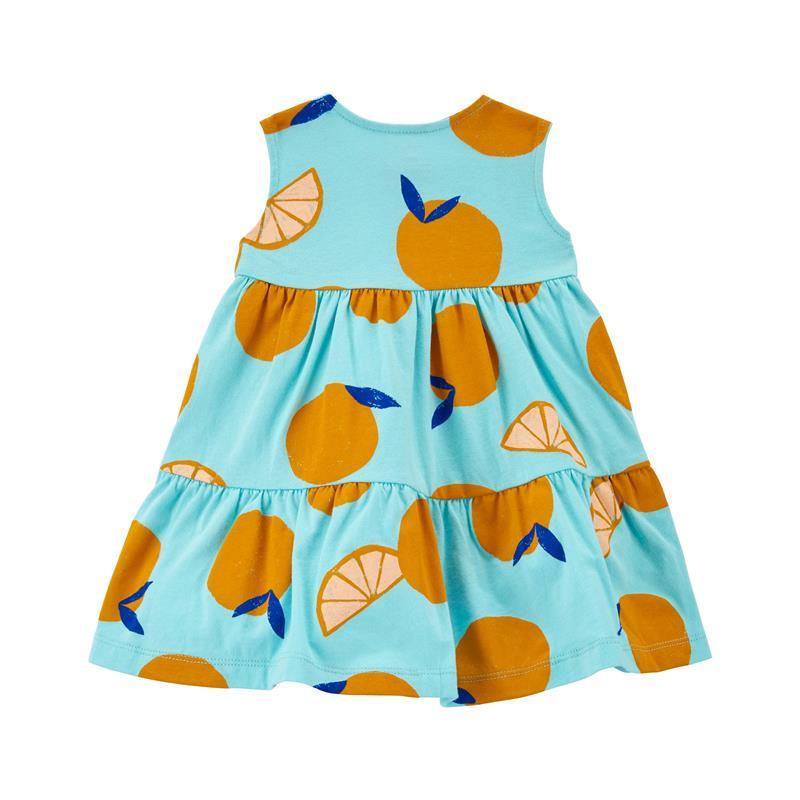 Carters - Baby Girl Fruit Cotton Dress, Blue Image 1
