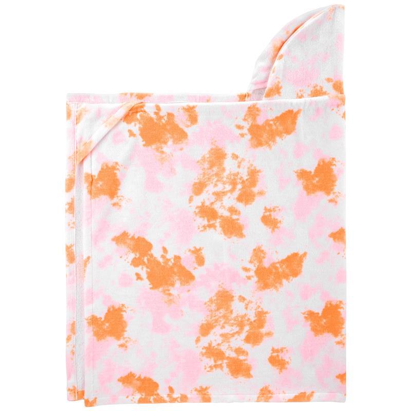 Carters - Baby Girl Tie Dye Hooded Towel, Pink/Orange Image 3