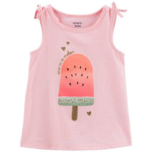 Carters - Baby Girl Watermelon Popsicle Tulip Tee, Pink Image 1