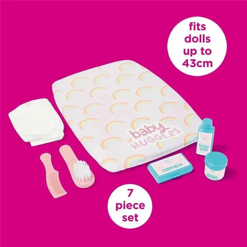 Casdon - Ultimate Care Kit for Dolls with Rainbow Cushioned Changing Mat, Nappy, Brush, Comb, and Containers - Ages 3 plus Image 5