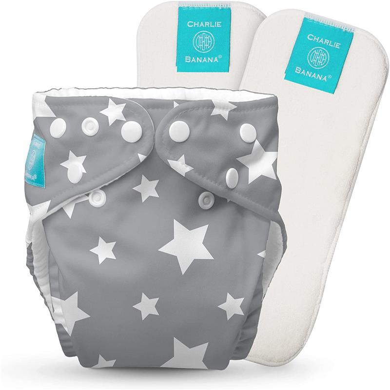 Charlie Banana - Twinkle Little Stars Baby Fleece Reusable and Washable Cloth Diaper System Image 1