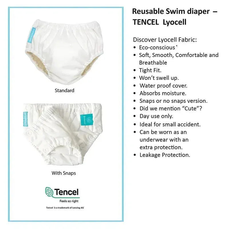 Charlie Banana - Reusable Easy Snaps Swim Diaper, Sophie Coco Blue Image 2